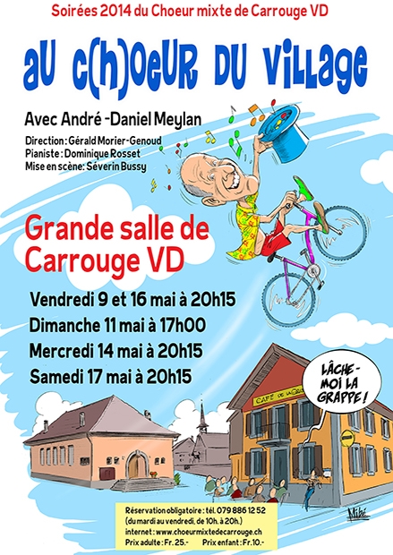 Affiche « Au C(h)oeur du Village » — Chœur mixte de Carrouge